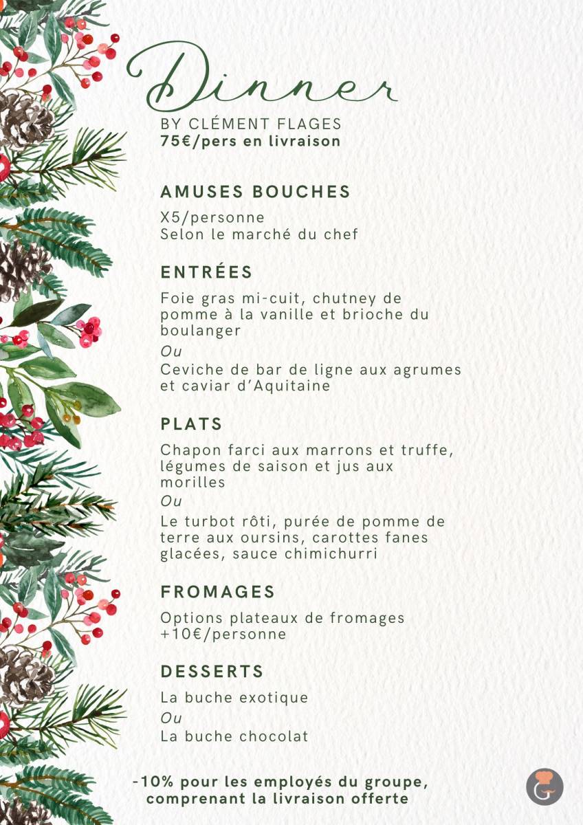 Menu de fête gastronomique 2025